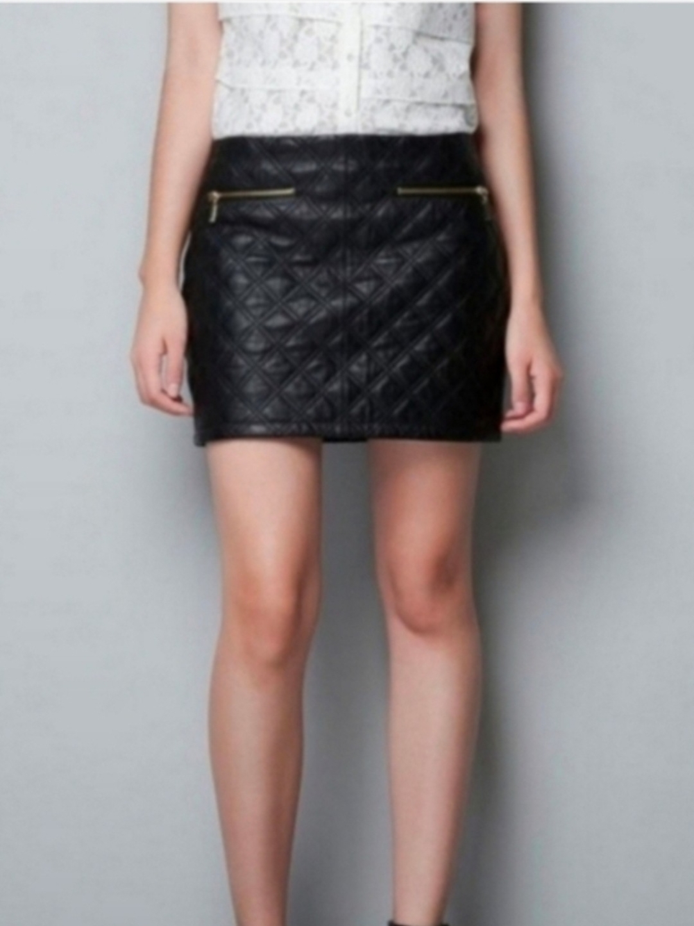 Tinley Road Women Vegan Leather Black Mini Skirt Size Small